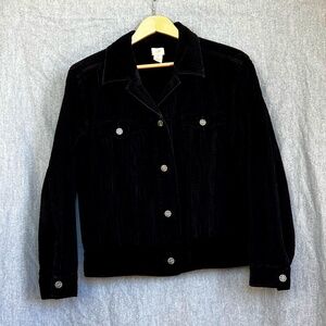j.jill Women Relaxed Fit Corduroy Velvet Button Down Jacket Sz MTall 100% Cotton